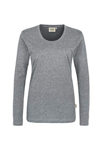 HAKRO Damen Langarm T-Shirt "Classic" - 178 - grau meliert - Größe: L von HAKRO