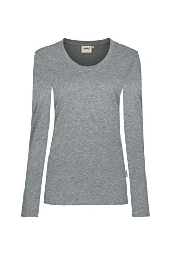 Women's Long-Sleeved Performance Top,Grau Meliert,L von HAKRO