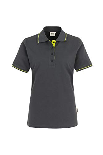 HAKRO Damen Polo-Shirt Casual - 203 - anthrazit/kiwi - Größe: XXL von HAKRO