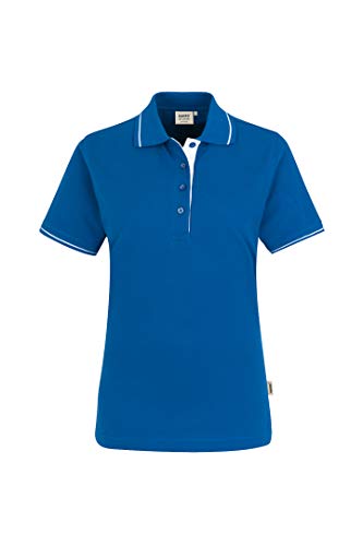 HAKRO Damen Polo-Shirt Casual - 203 - blau/weiß - Größe: M von HAKRO