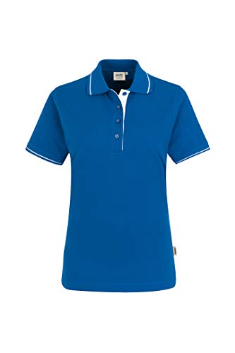 HAKRO Damen Polo-Shirt Casual - 203 - blau/weiß - Größe: XL von HAKRO