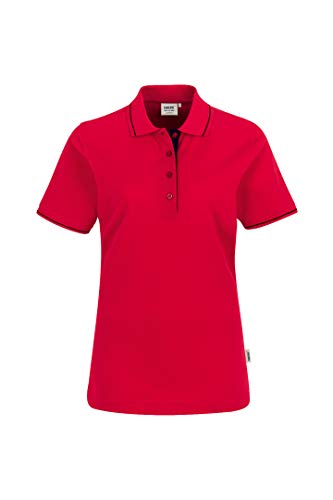 HAKRO Damen Polo-Shirt Casual - 203 - rot/schwarz - Größe: L von HAKRO