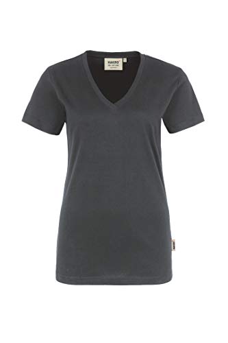 HAKRO Damen V-Shirt „Classic“ - 126 - anthrazit - Größe: XXL von HAKRO