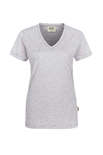 HAKRO Damen V-Shirt „Classic“ - 126 - ash - Größe: S von HAKRO