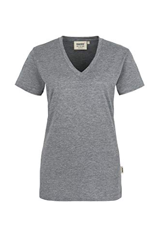 HAKRO Damen V-Shirt „Classic“ - 126 - graumeliert - Größe: S von HAKRO
