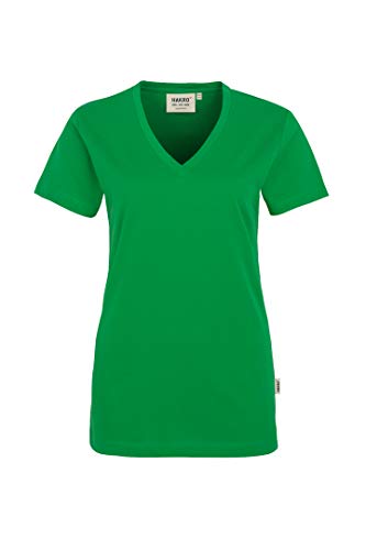 HAKRO Damen V-Shirt „Classic“ - 126 - kelly green - Größe: XL von HAKRO