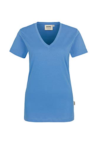 HAKRO Damen V-Shirt „Classic“ - 126 - malibu-blue - Größe: 3XL von HAKRO