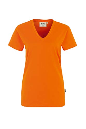 HAKRO Damen V-Shirt „Classic“ - 126 - orange - Größe: L von HAKRO