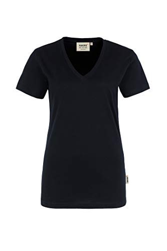 HAKRO Damen V-Shirt „Classic“ - 126 - schwarz - Größe: L von HAKRO