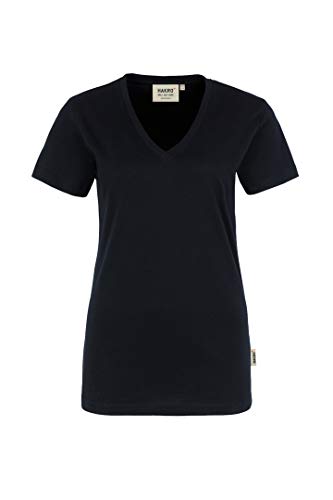 HAKRO Damen V-Shirt „Classic“ - 126 - schwarz - Größe: XL von HAKRO