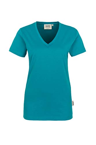 HAKRO Damen V-Shirt „Classic“ - 126 - smaragd - Größe: M von HAKRO