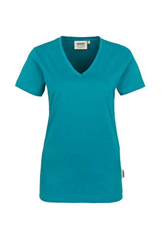 HAKRO Damen V-Shirt „Classic“ - 126 - smaragd - Größe: XS von HAKRO