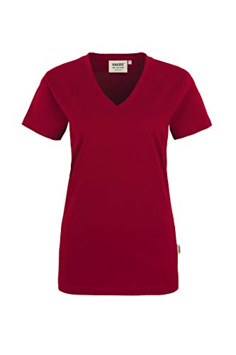 HAKRO Damen V-Shirt „Classic“ - 126 - weinrot - Größe: L von HAKRO