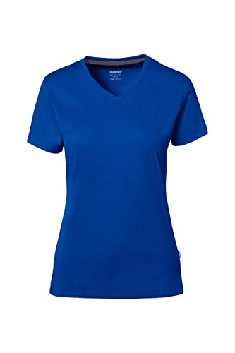 HAKRO Damen-V-Shirt Cotton-Tec, Royalblau, 2XL von HAKRO