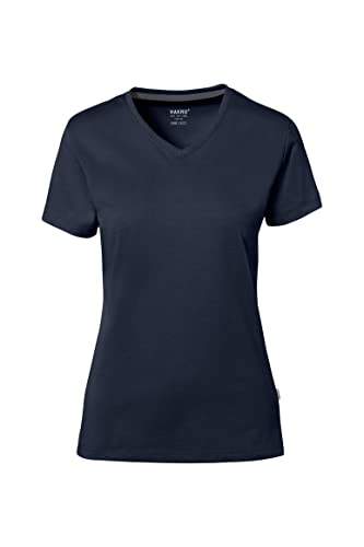 HAKRO Damen-V-Shirt Cotton-Tec, Tinte, 2XL von HAKRO