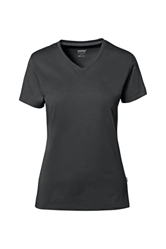 HAKRO Damen-V-Shirt Cotton-Tec, anthrazit, S von HAKRO