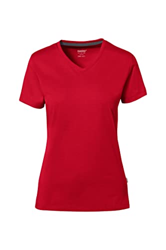 HAKRO Damen-V-Shirt Cotton-Tec, rot, L von HAKRO