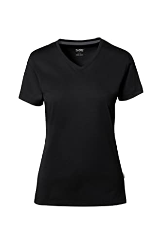 HAKRO Damen-V-Shirt Cotton-Tec, schwarz, 2XL von HAKRO