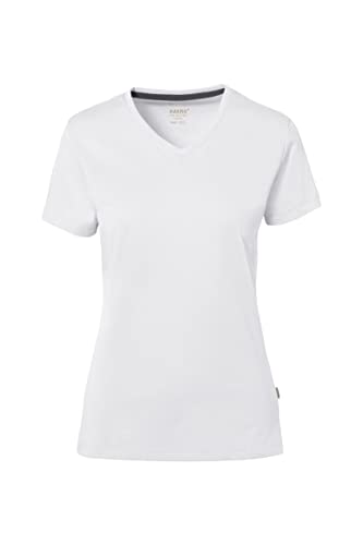 HAKRO Damen-V-Shirt Cotton-Tec, weiß, M von HAKRO