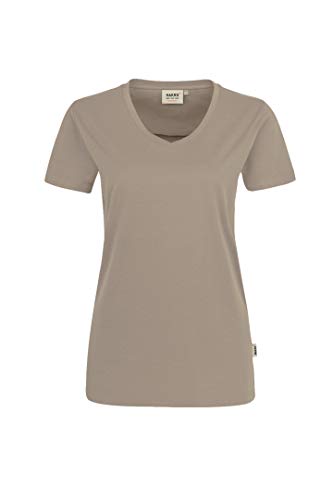 HAKRO Damen-V-Shirt Performance, Khaki, XL von HAKRO