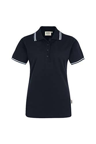 HAKRO Damen hakro polo-shirt, zwilling streifen # 205 klein black - schwarz / weiß von HAKRO