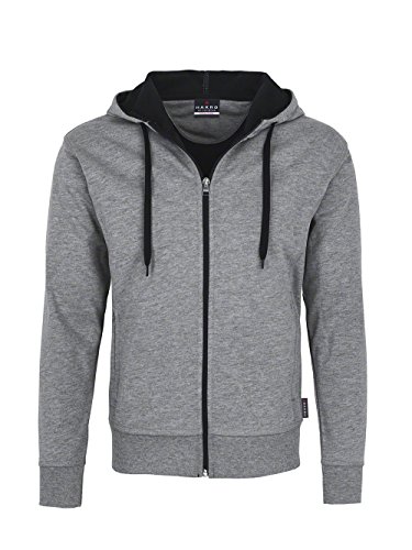 HAKRO Jacke mit Kapuze "Bonded" - 455 - grau meliert/tinte - Größe: XL HAKRO Jacke mit Kapuze "Bonded" - 455 - grau meliert/tinte - Größe: XL von HAKRO