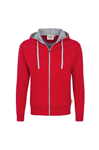 HAKRO Jacke mit Kapuze "Bonded" - 455 - rot/silber - Größe: M von HAKRO