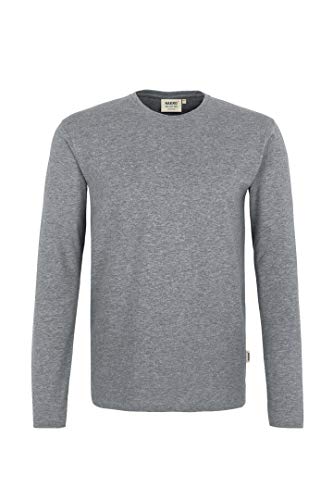 HAKRO Langarm T-Shirt „Heavy“ - 278 - grau meliert - Größe: 3XL von HAKRO