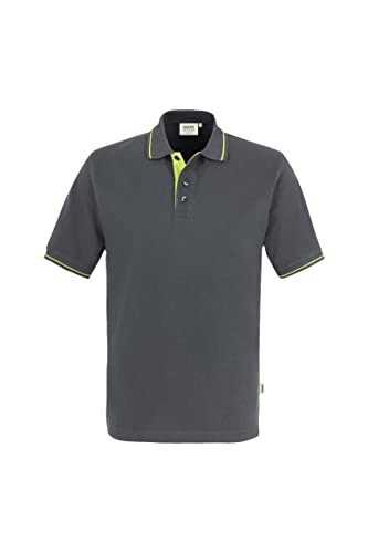 HAKRO Polo-Shirt Casual - 3-Loch Knopfleiste - 803 - anthrazit/kiwi - Größe: S von HAKRO