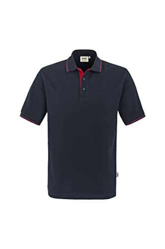 HAKRO Polo-Shirt Casual - 3-Loch Knopfleiste - 803 - tinte/rot - Größe: 3XL von HAKRO