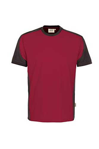 HAKRO T-Shirt Contrast Performance, weinrot/anthrazit, 4XL von HAKRO