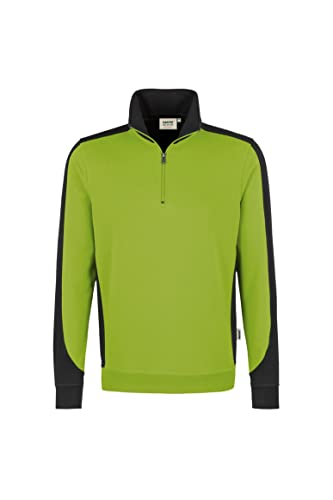 HAKRO Zip Sweatshirt Contrast Performance, HK476-kiwi, L von HAKRO