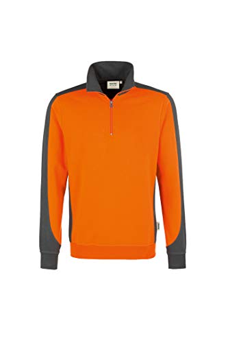HAKRO Zip Sweatshirt Contrast Performance, HK476-orange, 4XL von HAKRO