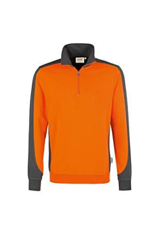 HAKRO Zip Sweatshirt Contrast Performance, HK476-orange, M von HAKRO