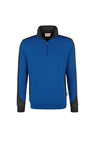 HAKRO Zip Sweatshirt Contrast Performance, HK476-royal, 2XL von HAKRO