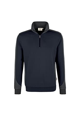 HAKRO Zip Sweatshirt Contrast Performance, HK476-tinte, 2XL von HAKRO