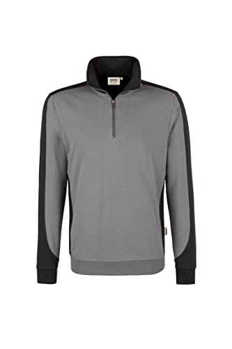 HAKRO Zip Sweatshirt Contrast Performance, HK476-titan, 4XL von HAKRO