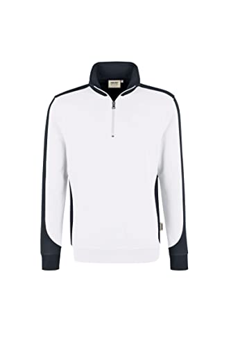 HAKRO Zip Sweatshirt Contrast Performance, HK476-weiß, L von HAKRO