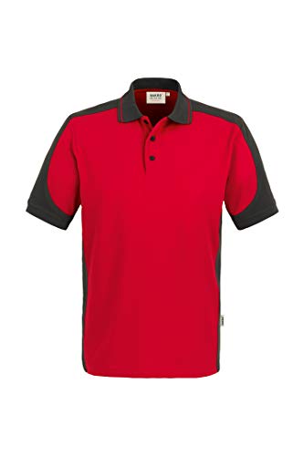 Hakro CONTRAST-POLOSHIRT PERFORMANCE # 839 UNISEX (2XL, rot/anthrazit) von HAKRO