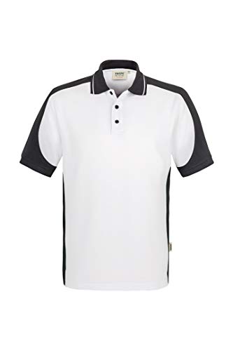 Hakro CONTRAST-POLOSHIRT PERFORMANCE # 839 UNISEX (2XL, weiß/anthrazit) von HAKRO