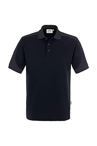 Hakro CONTRAST-POLOSHIRT PERFORMANCE # 839 UNISEX (S, schwarz/anthrazit) von HAKRO