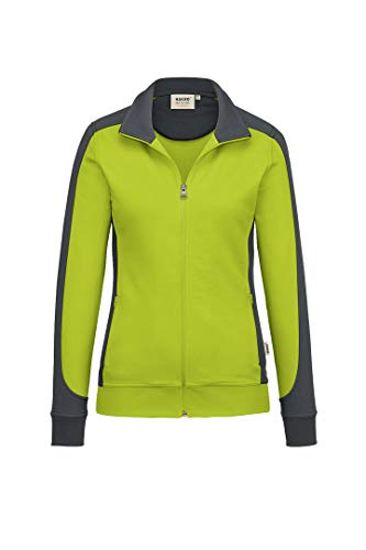 Hakro Damen-Sweatjacke Contrast Performance, HK277-kiwi, XS von HAKRO