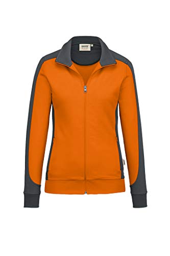 Hakro Damen-Sweatjacke Contrast Performance, HK277-orange, L von HAKRO