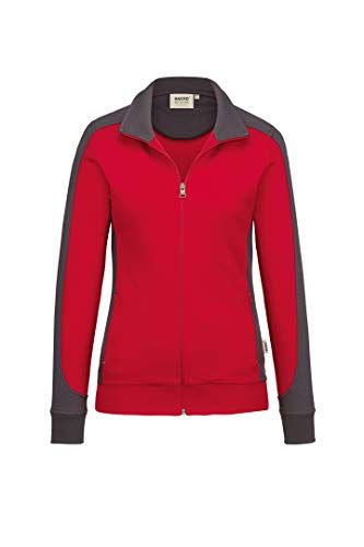 Hakro Damen-Sweatjacke Contrast Performance, HK277-rot, 6XL von HAKRO