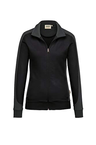 Hakro Damen-Sweatjacke Contrast Performance, HK277-schwarz, 4XL von HAKRO