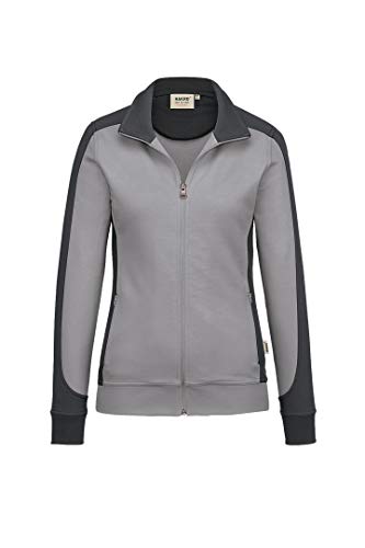 Hakro Damen-Sweatjacke Contrast Performance, HK277-titan, 6XL von HAKRO