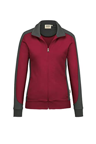 Hakro Damen-Sweatjacke Contrast Performance, HK277-weinrot, 3XL von HAKRO