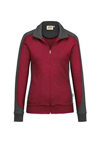 Hakro Damen-Sweatjacke Contrast Performance, HK277-weinrot, XL von HAKRO
