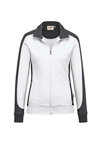 Hakro Damen-Sweatjacke Contrast Performance, HK277-weiß, L von HAKRO