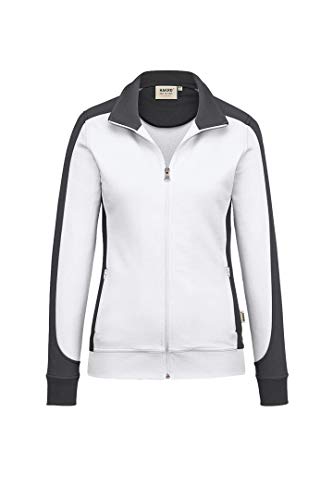 Hakro Damen-Sweatjacke Contrast Performance, HK277-weiß, XL von HAKRO